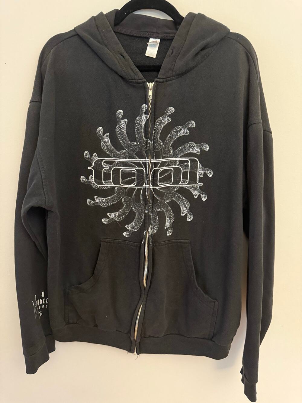Tool 10,000 Days Tour 2005 Full Zip Hoodie Black Band Sweatshirt XL Vintage